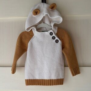 Adorable Cream&Mustard yellow DIP 3-6m Knit Sweater